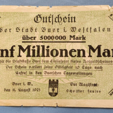 Germania - 5 Millionen Mark / 5 milioane mărci (1923) Buer/ Stadt