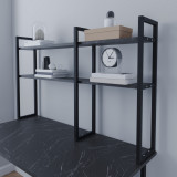 Raft birou Ask&oslash;y 120x20x74cm negru negru marmorat [en.casa] HausGarden Leisure, [en.casa]