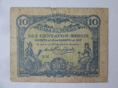 Portugalia 10 Centavos 1917,vedeti foto foto