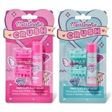 Cumpara ieftin Pachet 2 Set balsam de buze cu aroma de bezele capsuni si agrafe asortate Crush Martinelia 11101, 4 g