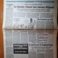 ziarul francez "le monde" 28 decembrie 1989-articol si foto revolutia romana