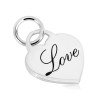 Pandantiv din argint 925 &ndash; lacăt inimă strălucitor, inscripție decorativă &amp;quot;Love&amp;quot;