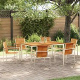 VidaXL Set de masă pentru grădină 7 pcs Lemn masiv de teak