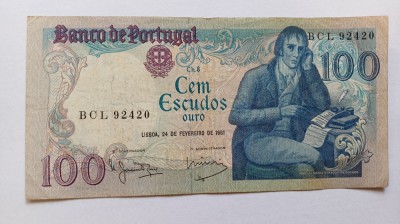Portugalia -100 Escudos 1981 foto