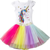 Pentru Cosplay Costum Unicorn Pentru Fete - Set Rochie Tutu Drăguț Curcubeu - Ti, Oem