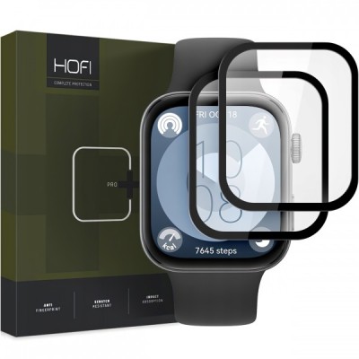 Folie Protectie HOFI Hybrid PRO+ pentru Huawei Watch Fit 4 / Fit 3, Set 2 bucati, Plastic, Neagra foto