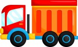 Cumpara ieftin Sticker decorativ Camion, Portocaliu, 90 cm, 7818ST-7, Oem