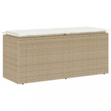 Gossi banca de gradina cu perna bej 110x40x44 cm polirattan