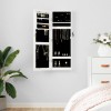 VidaXL Dulap de bijuterii cu oglindă montat pe perete alb 30x8,5x90 cm 353211
