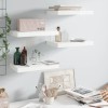 Set 4 rafturi perete Gossi, 40x23x3.8cm, MDF, alb extralucios, montare invizibila