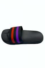 Papuci dama , negru, marime 41, bareta multicolora foto