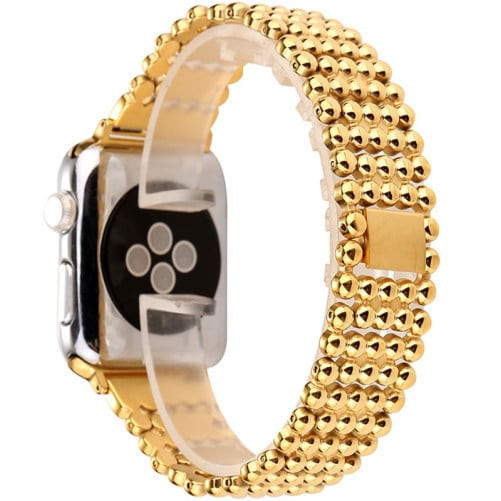 Curea iUni compatibila cu Apple Watch 1/2/3/4/5/6/7, 42mm, Luxury, Otel Inoxidabil, Gold