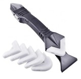 Dispozitiv pentru intinderea si curatarea siliconului tip spatula, 5 capete interschimbabile, Gri, RBT-BBL8126