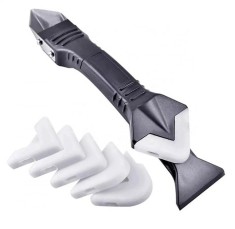 Dispozitiv pentru intinderea si curatarea siliconului tip spatula, 5 capete interschimbabile, Gri, RBT-BBL8126