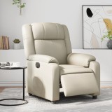 VidaXL Fotoliu rabatabil electric, crem, piele ecologică 3205137