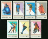Mongolia 1988 - Seria Completă Sporturi de Iarnă (Winter Sports / Sports) 7 Valori MNH -MNG1