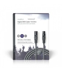 Cablu digital DMX 110 Ohm XLR 3 Pini tata - XLR 3 Pini mama 10m gri Nedis foto