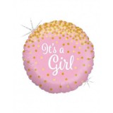 Balon Folie Rotund &quot;It&#039;s A Girl&quot; - 45x45 cm