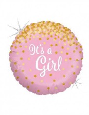 Balon Folie Rotund &quot;It&#039;s A Girl&quot; - 45x45 cm