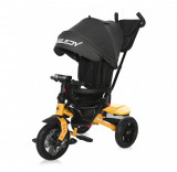 Cumpara ieftin Tricicleta multifunctionala, 4 in 1, roti gonflabile, scaun rotativ, Lorelli Speedy Air, Yellow Black