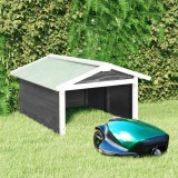 VidaXL Garaj mașină de tuns iarba robot, gri&amp;alb, 72x87x50cm lemn brad