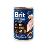 Hrana umeda caini, Brit Premium by Nature, conserva 400 g, toate taliile, adult, carne de peste