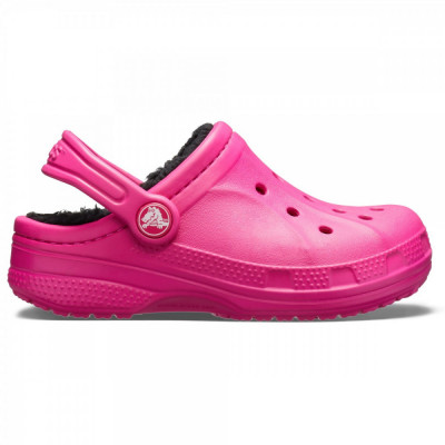 Saboti Crocs Ralen Lined Clog Kids Roz - Candy Pink/Black foto