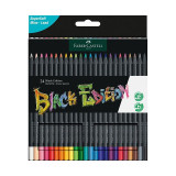 Creioane colorate 24 culori triunghiulare, Black Edition, Faber Castell FC116424