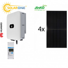Kit sistem fotovoltaic 2kW hibrid monofazat, invertor Huawei si 4 panouri fotovoltaice Jinko Solar 545 W
