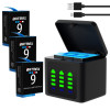 Set 3 acumulatori 1780mAh + incarcator triplu USB-C camera GoPro Hero 9 10 11 12