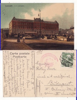 Cernauti ( Bucovina )- Palatul de Justitie-militara, rara foto