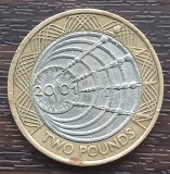(S) MONEDA ANGLIA - 2 POUNDS 2001, CENTENARUL TELEGRAFULUI MARCONI 1901-2001, Europa