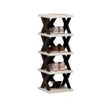 Organizator de Pantofi, Flippy, 5 Straturi, din ABS, Suport Modular, 65.5 x 24 x 26 cm, Negru/Alb