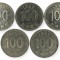 Coreea de Sud , lot 14 - 5 buc x 100 Won 1994 , 1995 , 1996 , 1997 , 1999