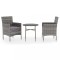 Set mobilier de gradina, 3 piese, gri, poliratan