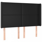 Cumpara ieftin Tablie de pat cu aripioare, negru, 147x16x118/128 cm, piele eco