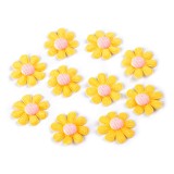 Cumpara ieftin Set 10 margarete decorative textile Kyrra, diametru 27 mm, Galben, Crisalida