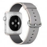Cumpara ieftin Curea iUni compatibila cu Apple Watch 1/2/3/4/5/6/7, 44mm, Nylon, Woven Strap, White/Gray
