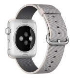 Cumpara ieftin Curea iUni compatibila cu Apple Watch Ultra/SE/8/7/6/5/4/3/2/1, 40mm, Nylon, Woven Strap, White/Gray