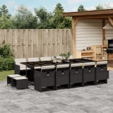 Gossi set mobilier de gradina cu perne, 15 piese, negru, poliratan