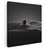 Tablou nud femeie cireasa ab, negru 2068 Tablou canvas pe panza CU RAMA 80x80 cm