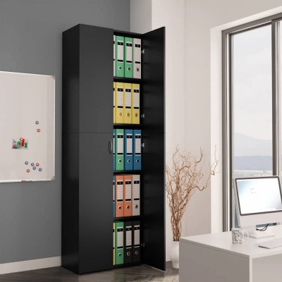 vidaXL Dulap de birou, negru, 60x32x190 cm, lemn prelucrat 800298 foto