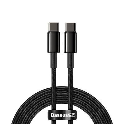 Baseus USB Tip C - Cablu USB Tip C Livrare Putere &amp;Icirc;ncărcare Rapidă 100 W 5 A 2 M Negru (CATWJ-A01) foto