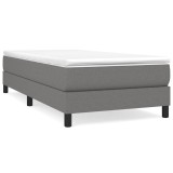 Cumpara ieftin Cadru de pat cu arcuri, gri inchis, 90x200 cm, textil