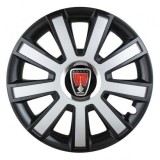 Cumpara ieftin Set 4 capace roti Silver/black cu inel cromat pentru gama auto Rover