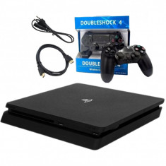 Consola Sony Playstation 4 slim, 1 controller PS4, cabluri de conectare, 500 gb