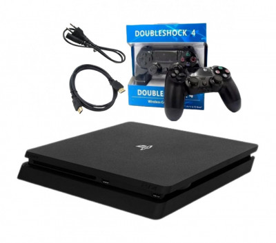 Consola Sony Playstation 4 slim, 1 controller PS4, cabluri de conectare, 500 gb foto