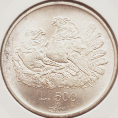 464 San Marino 500 lire 1974 Animals Series (1st edition) – Pigeons km 37 argint