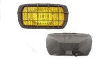 Proiector auto Wesem 12/24V rectangular bec H3 partea stanga/dreapta 195x96x83mm sticla galbena carcasa neagra, cu lumina de ceata, 1 buc
