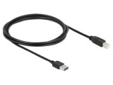Cablu USB 2.0 DELOCK 2m USB A bilateral - USB B negru 83359